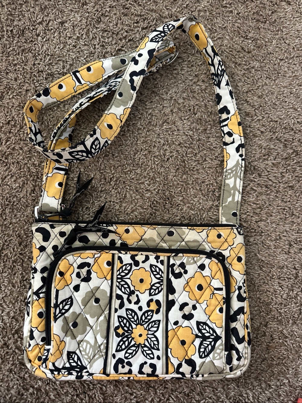 Vera Bradley Yellow Floral Quilted Crossbody “WILD”